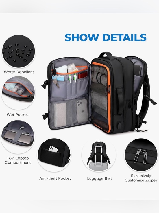 ✨Travel Backpack-Large capacity weekender bag-TSA APPROVED-ready for carryon✨ main image 6
